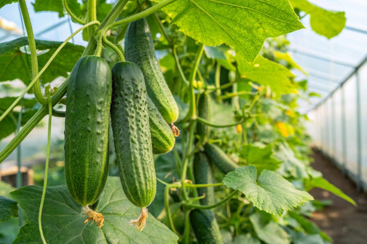 Cucumber,Field,In,Greenhouse,,Cucumber,Plant,In,Natural,View